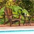 Pemberly Row Traditional Cedar Wood Patio Deck Adirondack Chair in Brown