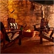 Pemberly Row Traditional Cedar Wood Patio Deck Adirondack Chair in Brown