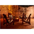 Pemberly Row Traditional Cedar Wood Patio Deck Adirondack Chair in Brown