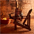 Pemberly Row Traditional Cedar Wood Patio Deck Adirondack Chair in Brown