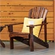 Pemberly Row Traditional Cedar Wood Patio Deck Adirondack Chair in Brown