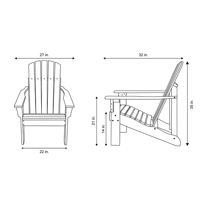 Pemberly Row Traditional Cedar Wood Patio Firepit Adirondack Chair in Red