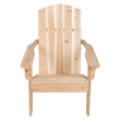 Pemberly Row Traditional Cedar Wood Patio Firepit Adirondack Chair in Beige