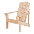 Pemberly Row Traditional Cedar Wood Patio Firepit Adirondack Chair in Beige