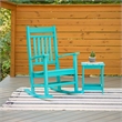 Pemberly Row All-Weather Traditional Resin Patio Porch Rocker in Blue