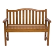 Pemberly Row Traditional Cedar Wood Patio Porch Garden Bench in Brown