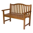 Pemberly Row Traditional Cedar Wood Patio Porch Garden Bench in Brown