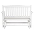 Pemberly Row Traditional Hardwood Outdoor Glider Loveseat in White Finish
