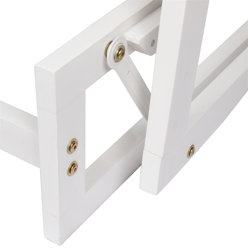 Pemberly Row Traditional Hardwood Outdoor Glider Loveseat in White Finish