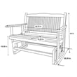 Pemberly Row Traditional Hardwood Outdoor Glider Loveseat in White Finish