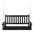 Pemberly Row Hardwood Patio Porch Swing with Hanging Chains in Black