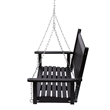 Pemberly Row Hardwood Patio Porch Swing with Hanging Chains in Black