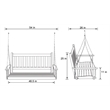 Pemberly Row Hardwood Patio Porch Swing with Hanging Chains in Black