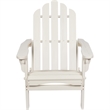 Pemberly Row Traditional Cedar Wood Folding Adirondack Chair in White