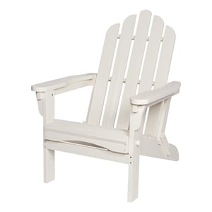 Pemberly Row Traditional Cedar Wood Folding Adirondack Chair in White