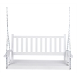 Pemberly Row Hardwood Patio Porch Swing with Hanging Chains in White