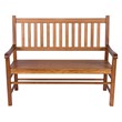 Pemberly Row Traditional Hardwood Patio Porch Garden Bench in Brown