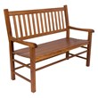Pemberly Row Traditional Hardwood Patio Porch Garden Bench in Brown