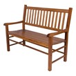 Pemberly Row Traditional Hardwood Patio Porch Garden Bench in Brown