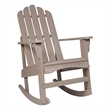 Pemberly Row Traditional Cedar Wood Adirondack Porch Rocker in Gray