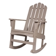 Pemberly Row Traditional Cedar Wood Adirondack Porch Rocker in Gray
