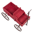 Pemberly Row Small Cedar Wood Decorative Buckboard Wagon Planter in Red