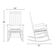 Pemberly Row Outdoor Acacia Wood Rocking Chair with Slatted Back in White