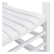 Pemberly Row Outdoor Acacia Wood Rocking Chair with Slatted Back in White