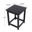 Pemberly Row Modern Acacia Wood Outdoor Patio Side Table in Black