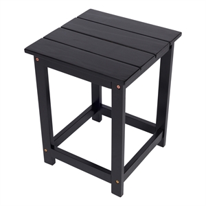 Pemberly Row Modern Acacia Wood Outdoor Patio Side Table in Black