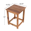 Pemberly Row Modern Acacia Wood Outdoor Patio Side Table in Oak