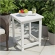 Pemberly Row Modern Acacia Wood Outdoor Patio Side Table in White