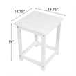Pemberly Row Modern Acacia Wood Outdoor Patio Side Table in White
