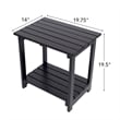 Pemberly Row Outdoor 2-Tier Acacia Wood Accent Patio Side Table in Black
