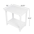 Pemberly Row Outdoor 2-Tier Acacia Wood Accent Patio Side Table in White