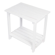 Pemberly Row Outdoor 2-Tier Acacia Wood Accent Patio Side Table in White