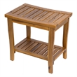 Pemberly Row Wood 2-Tier Shower Bench Spa Stool with Storage & Non-Skid Feet Oak