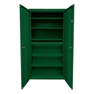 Pemberly Row Modern Industrial Office 5 Adjustable Shelves Storage in Green