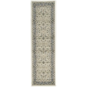 Pemberly Row Traditional 2'2&quot x 7'7&quot Rectangular Fabric Rug in Green