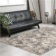 Pemberly Row Polyester Transitional Floral Gray 5x8 Area Rug