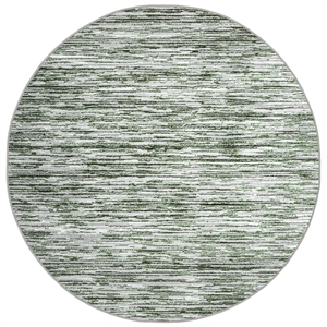 Pemberly Row Polyester Transitional Striated Green 5' Round Area Rug