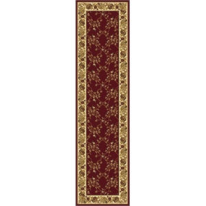 Pemberly Row Traditional 2'2&quot x 8' Rectangular Fabric Rug in Burgundy Red