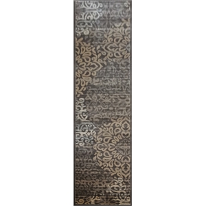 Pemberly Row Traditional 2'2&quot x 7'7&quot Rectangular Fabric Rug in Brown