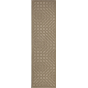 Pemberly Row Transitional Geometric 2'2 x 7'7 Polypropylene Area Rug in Beige
