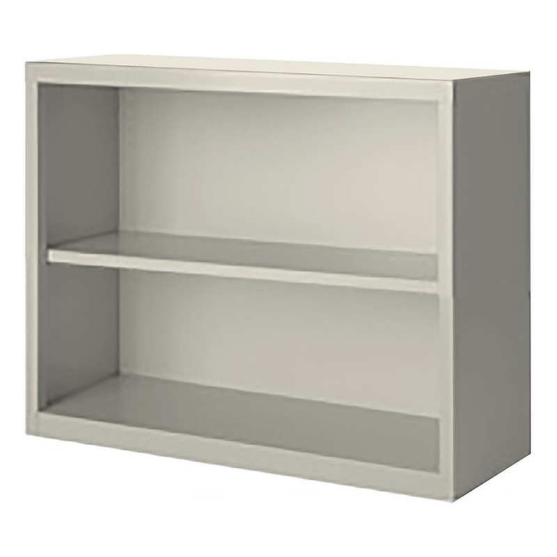 Pemberly Row Modern Industrial Office Stationary Bookcase in Almond
