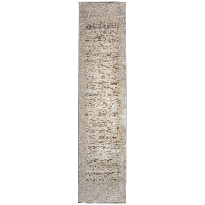 Pemberly Row Polyester Transitional Crackled Beige Runner Area Rug