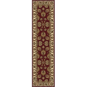 Pemberly Row Traditional 2'2&quot x 8' Rectangular Fabric Rug in Burgundy Red