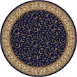 Pemberly Row Traditional 8' x 8' Circular Fabric Rug in Blue
