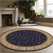 Pemberly Row Traditional 8' x 8' Circular Fabric Rug in Blue