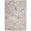 Pemberly Row Polyester Transitional Marbled Blue 3x5 Area Rug